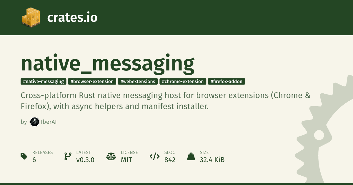 native_messaging crate preview from crates.io