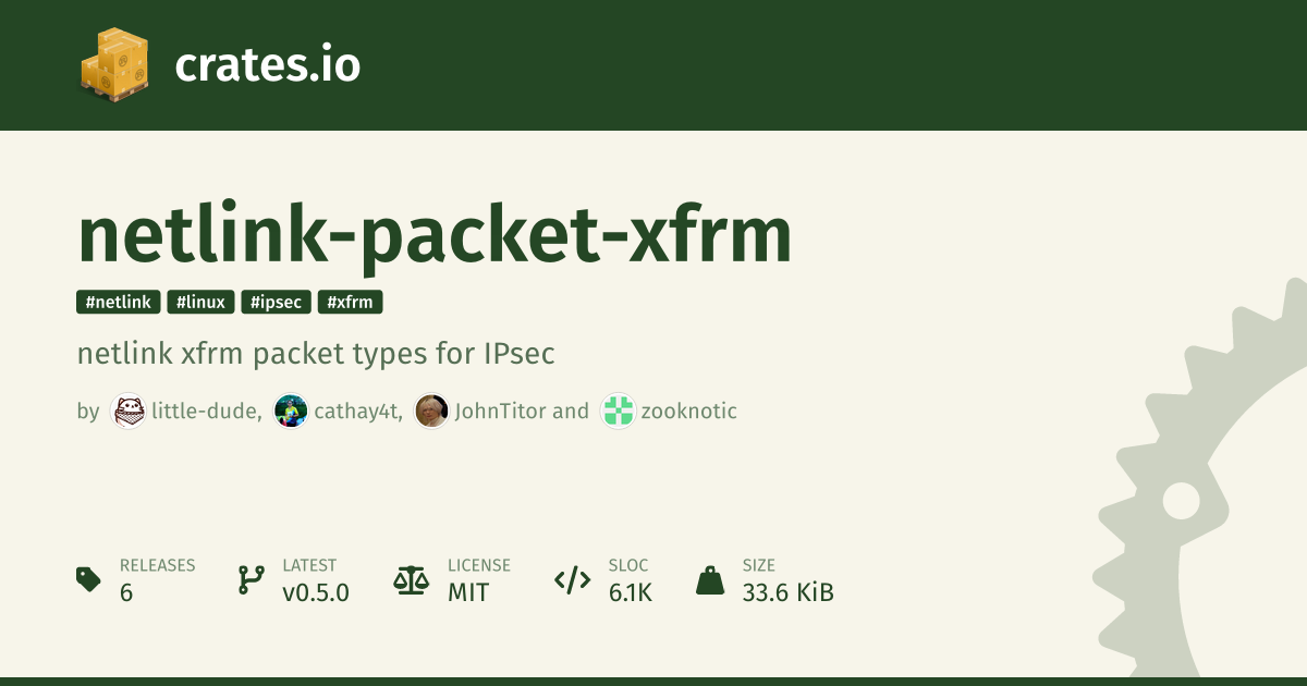 netlink-packet-xfrm - crates.io: Rust Package Registry