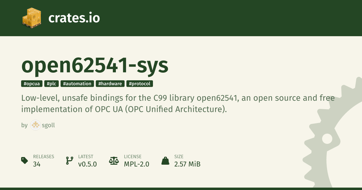 open62541-sys - crates.io: Rust Package Registry