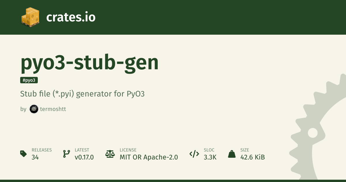 pyo3-stub-gen - crates.io: Rust Package Registry