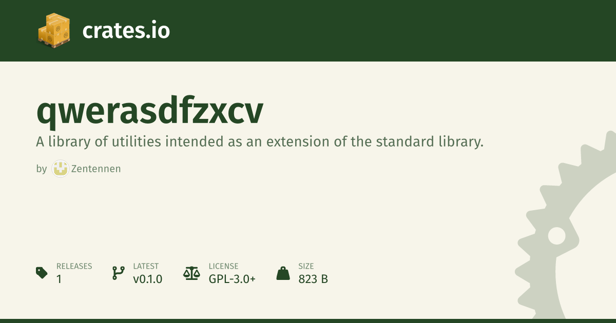 qwerasdfzxcv - crates.io: Rust Package Registry