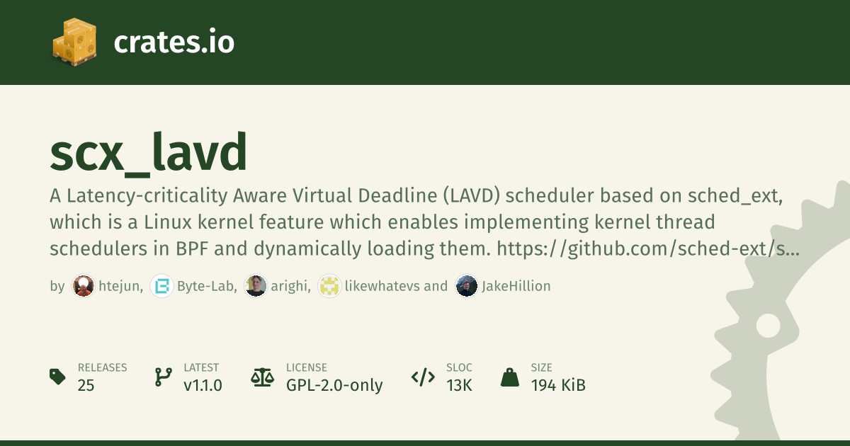 〆 Deadline S.C.X scx_lavd - crates.io: Rust Package Registry